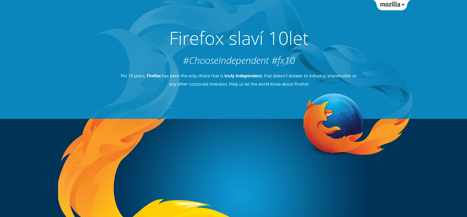 Firefox slaví 10 let