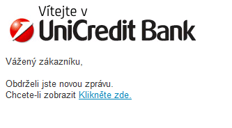 Ukázka e-mailu - UniCredit Bank
