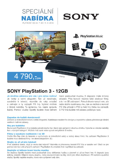 Speciální nabídka Sony PlayStation 3