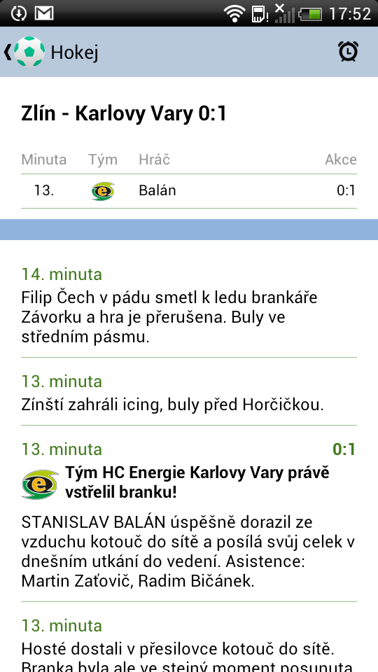 mobilní aplikace Sport.cz