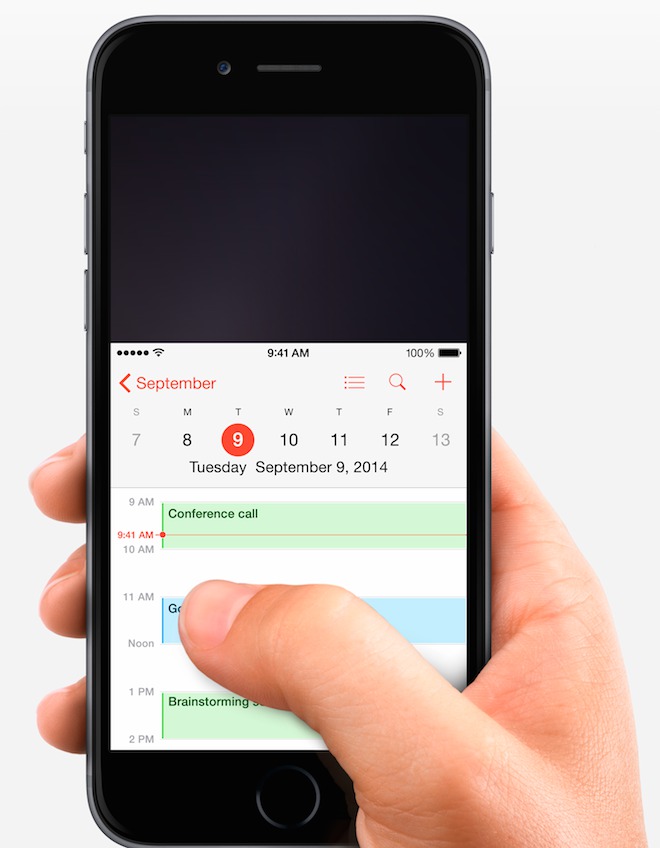 Nová funkce One-Handed Mode na telefonu iPhone 6