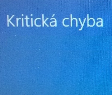 Kritická chyba ve Windows 10