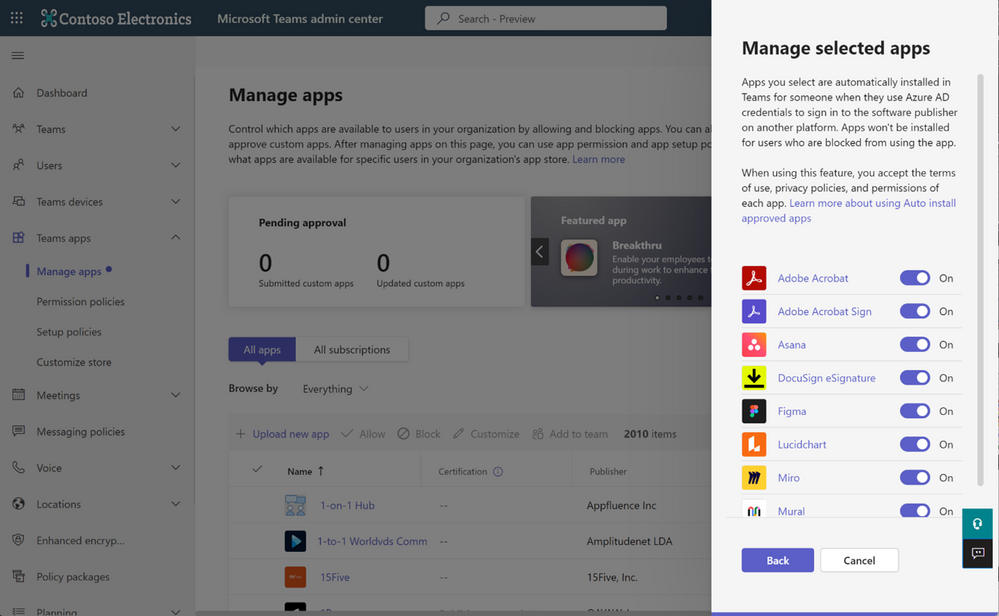 Auto Install Approved Apps Manage