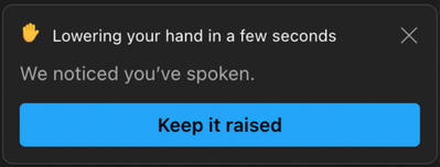Automatic lowering of a users raised hand after speaking